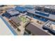 Aerial view highlighting a vibrant town center with pedestrian areas and inviting storefronts at 6750 Avis Walk, Alpharetta, GA 30005