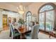 Formal dining room with large chandelier and hardwood floors at 2727 Jamerson Rd, Marietta, GA 30066