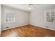 Hardwood floors and neutral walls in this bright bedroom at 2773 Townley Cir, Atlanta, GA 30340