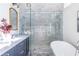 Bathroom boasts a double vanity, freestanding tub, and large shower at 359 Woodward Se Ave, Atlanta, GA 30312