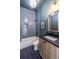 Modern bathroom with gray tile shower and floating vanity at 359 Woodward Se Ave, Atlanta, GA 30312