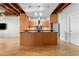 Modern kitchen with wood cabinets, stainless steel appliances, and an island at 805 Peachtree Ne St # 508, Atlanta, GA 30308