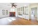 Bright living room with hardwood floors and a fireplace at 2853 N Hills Ne Dr, Atlanta, GA 30305