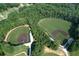 Aerial view showing two baseball fields surrounded by lush greenery at 1122 Dobbs Se Dr, Atlanta, GA 30316