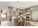 Modern kitchen with gray cabinets and an island at 2605 Bobo Rd, Dallas, GA 30157