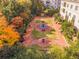 Aerial view of a beautiful courtyard with fountain and landscaping at 3657 Peachtree Ne Rd # 3C, Atlanta, GA 30319