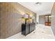 Elegant hallway with geometric patterned wallpaper at 3657 Peachtree Ne Rd # 3C, Atlanta, GA 30319