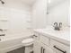 Bathroom with white vanity, tub, and shower at 1700 Fulmont Cir, Mableton, GA 30126