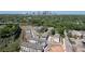 Aerial view of new townhomes showcases the community's layout and location near the city at 353 Skylar Se Way, Atlanta, GA 30315