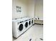 Shared laundry room with multiple coin-operated washers and dryers at 20 Marietta Nw St # 13F, Atlanta, GA 30303