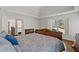 This spacious main bedroom features hardwood floors, neutral paint, and a large window at 96 Grand Ave, Suwanee, GA 30024