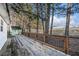 Spacious wooden deck overlooks a wooded backyard at 3979 Doral Cir, Atlanta, GA 30360