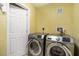 Laundry room with washer, dryer, and built-in storage at 3979 Doral Cir, Atlanta, GA 30360