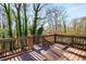 Wooden deck overlooking a wooded area at 1801 Se Caribaea Se Trl, Atlanta, GA 30316