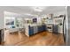 Modern kitchen with stainless steel appliances and blue cabinetry at 1452 Merriman Ne Ln, Atlanta, GA 30324