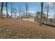 House exterior view, backyard on a hillside with autumn leaves at 1573 Deerwood Ln, Acworth, GA 30102