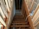 Unfinished basement stairs in new home at 515 Penny Ln, Loganville, GA 30052