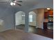 Open living room with views into the kitchen and dining room at 5462 Union Hill Ct, Union City, GA 30291