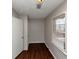 Small bedroom with hardwood floors and closet at 2259 Nelms Sw Dr, Atlanta, GA 30315