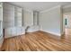 Bright office space featuring custom built-in shelving and hardwood flooring at 3714 Thunder Ne Way, Marietta, GA 30066