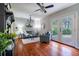 Living room with hardwood floors and French doors at 1863 Derrill Dr, Decatur, GA 30032