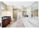 Bathroom with soaking tub, walk-in shower, and double vanity at 2865 Lenox Ne Rd # 208, Atlanta, GA 30324