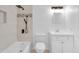 Updated bathroom with a tiled shower/tub combo and modern vanity at 2729 Oxford Dr, Decatur, GA 30034