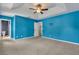 Spacious main bedroom with plush carpet, trey ceiling, and an ensuite bathroom at 4127 Conley Pond Ct, Decatur, GA 30034