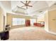 Large main bedroom with high ceilings and carpet at 1411 River Station Dr, Lawrenceville, GA 30045