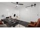 Home office featuring a barn door and dark hardwood floors at 2690 Williamsburg Dr, Decatur, GA 30034