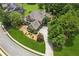 Beautiful property with landscaped front yard as seen from above on a quiet street at 3215 Kylee Dawn Cir, Lawrenceville, GA 30045