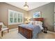 Cozy bedroom featuring a wood bed frame, shutters, and neutral walls, creating a relaxing atmosphere at 3950 Stanford Dr, Cumming, GA 30041