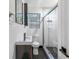 Modern bathroom featuring a glass-enclosed shower, stylish vanity, and contemporary fixtures at 2240 Cheshire Bridge Rd # 205, Atlanta, GA 30324