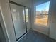 Modern bathroom featuring a glass enclosed shower with bright white tile and dark frame at 417 Carrera Ln, Acworth, GA 30102