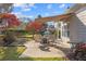 Outdoor patio with seating area, fire pit, and awning at 3210 Sand Hill Ct, Cumming, GA 30041