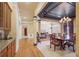 Elegant dining room featuring a chandelier and hardwood floors at 630 Birnamwood Dr, Suwanee, GA 30024