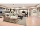 Finished basement with sectional sofa, tile flooring, and fireplace at 4340 Garmon Nw Rd, Atlanta, GA 30327