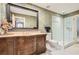 Elegant bathroom with a large vanity, walk-in shower, and toiletry at 4340 Garmon Nw Rd, Atlanta, GA 30327