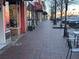 Brick-paved sidewalk lines charming shops and restaurants at 2719 Byess Ct, Marietta, GA 30064