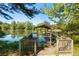 Wooden dock on a calm lake at 558 Plainville Dr, Atlanta, GA 30331