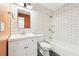 Clean bathroom with white subway tile and white vanity at 2015 Huntingdon, Atlanta, GA 30350