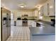 Kitchen with stainless steel appliances and white cabinets at 5762 Lilburn Stone Mountain Rd, Stone Mountain, GA 30087