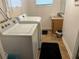 Bright laundry room, features washer, dryer, and vanity with sink at 25 Johnson Rd, Atlanta, GA 30318