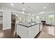 Kitchen island view showcases the open floor plan with access to two living spaces and abundant natural light at 125 Registry Ln, Canton, GA 30115