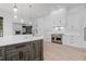 Kitchen with a large center island, stainless steel appliances and white cabinetry at 4927 Slaton Drive, Acworth, GA 30101