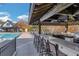 Covered outdoor bar and seating area next to the pool, perfect for entertaining at 4927 Slaton Drive, Acworth, GA 30101