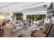 Bright living room featuring stylish furnishings, and sliding glass doors that open to outdoor living spaces at 9650 Coleman Rd, Roswell, GA 30075