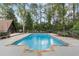 Inviting swimming pool surrounded by lush greenery, offering a private and serene outdoor retreat at 9650 Coleman Rd, Roswell, GA 30075