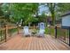 Inviting back deck with seating, decorative pillows, string lights, and lush greenery at 67 Holly Nw Rd, Atlanta, GA 30314