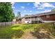 A well-maintained backyard with a wooden fence and an elevated deck at 2382 Old Rex Morrow Rd, Ellenwood, GA 30294
